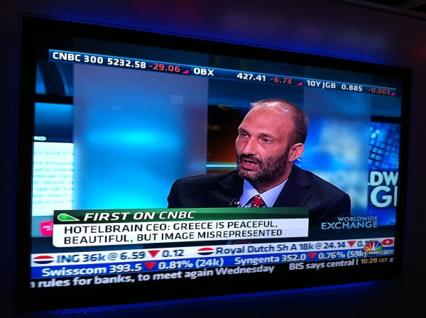 “Tourism is One Victory we Have to Win”, Founder & CEO of HotelBrain, Mr Panos Paleologos, live on CNBC